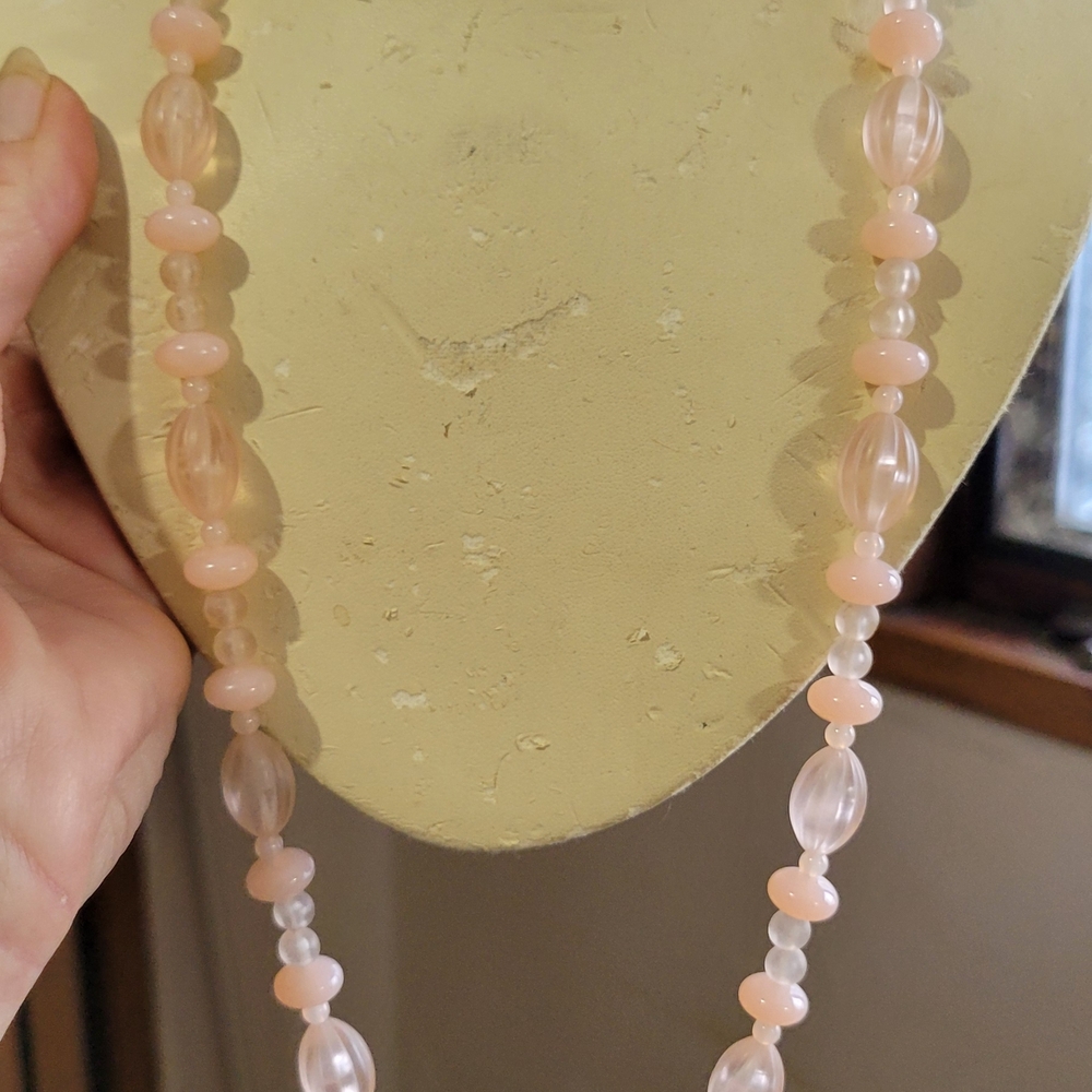 Elegant 24" Pink Beaded Necklace